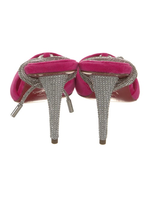 Christian Louboutin Velvet Crystal Embellishments Slingback Pumps