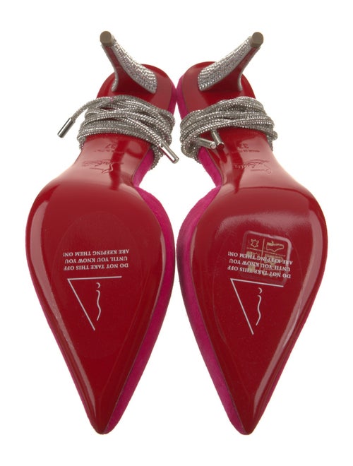 Christian Louboutin Velvet Crystal Embellishments Slingback Pumps