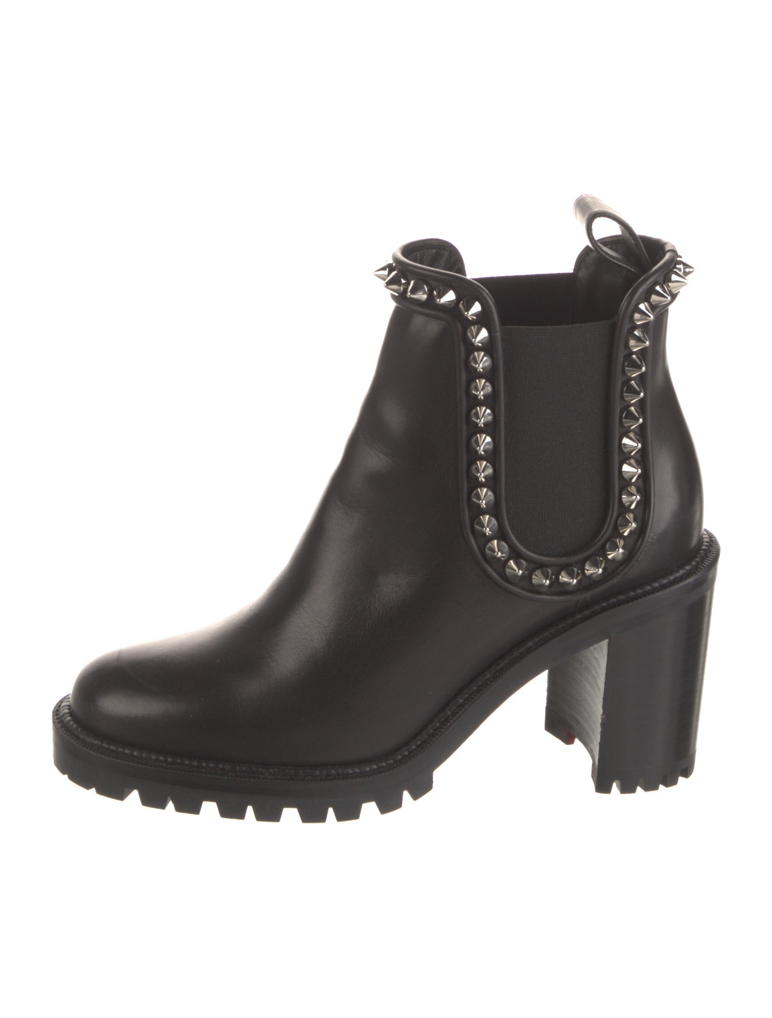 Christian Louboutin Spike Accents Leather Chelsea Boots