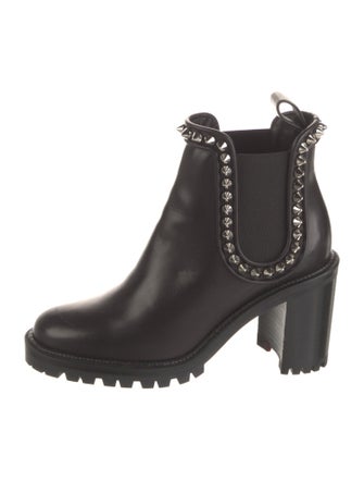 Christian Louboutin Spike Accents Leather Chelsea Boots