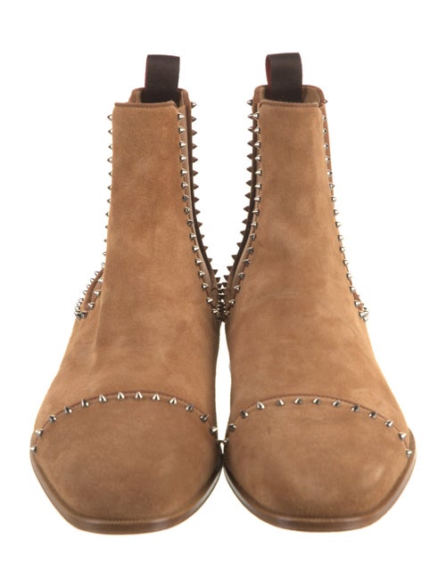 Christian Louboutin Suede Studded Accents Chelsea Boots
