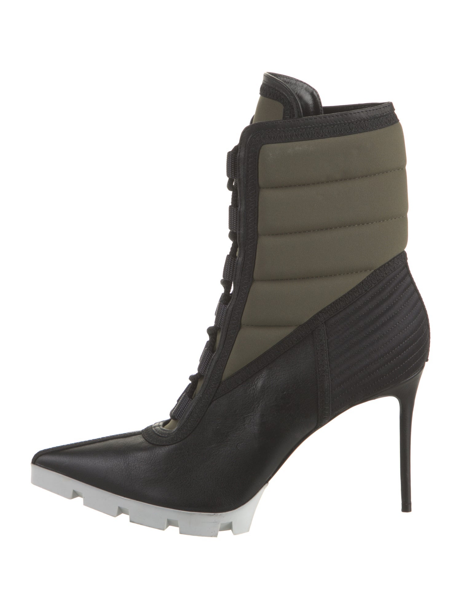 Christian Louboutin Colorblock Pattern Lace-Up Boots