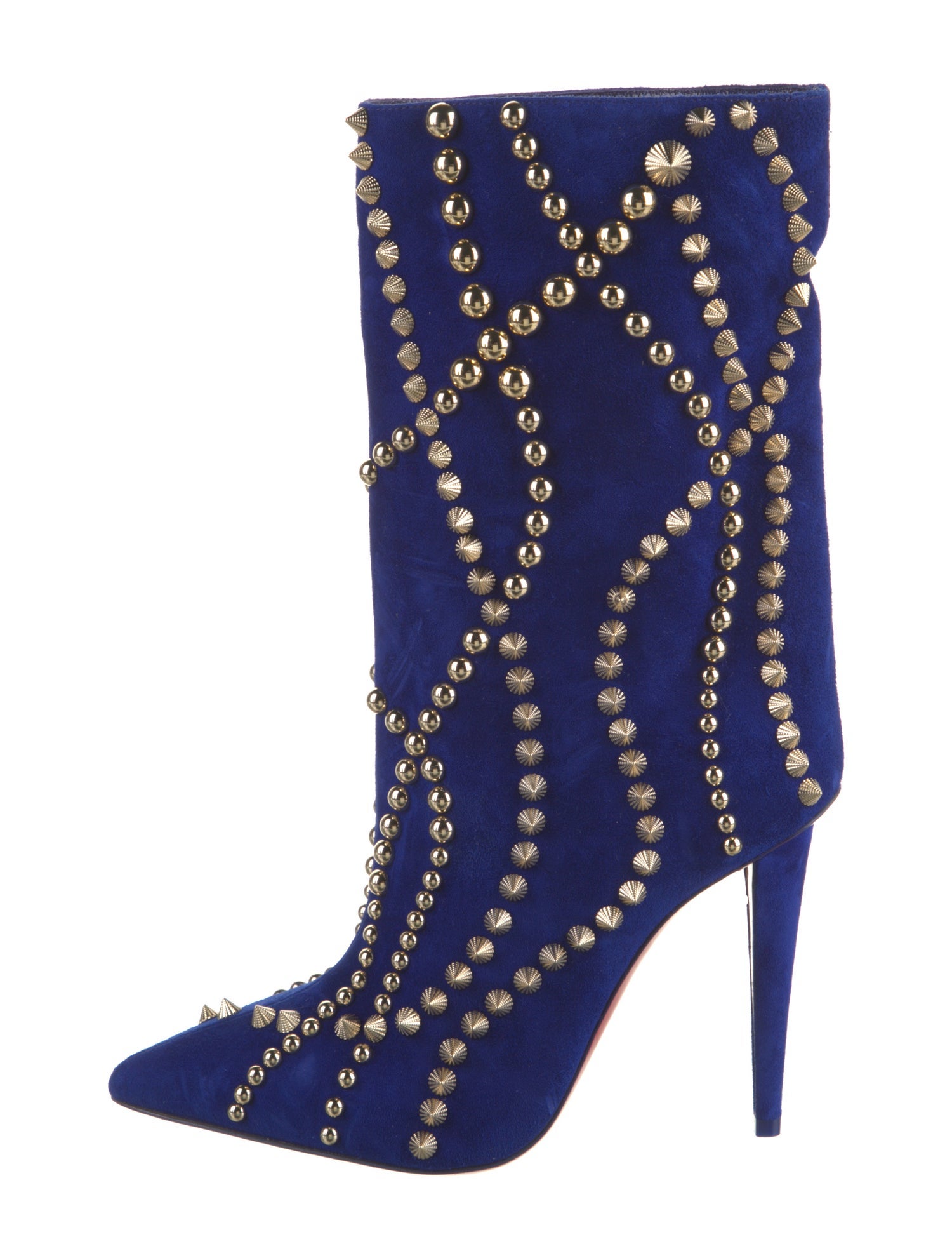 Christian Louboutin Suede Studded Accents Boots