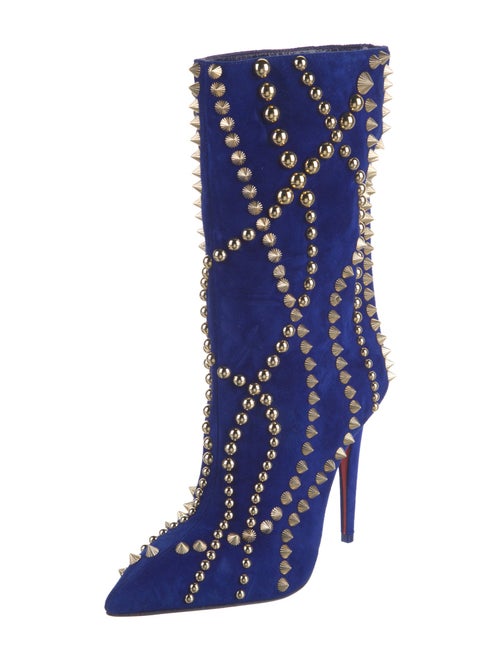 Christian Louboutin Suede Studded Accents Boots