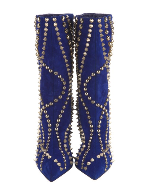 Christian Louboutin Suede Studded Accents Boots