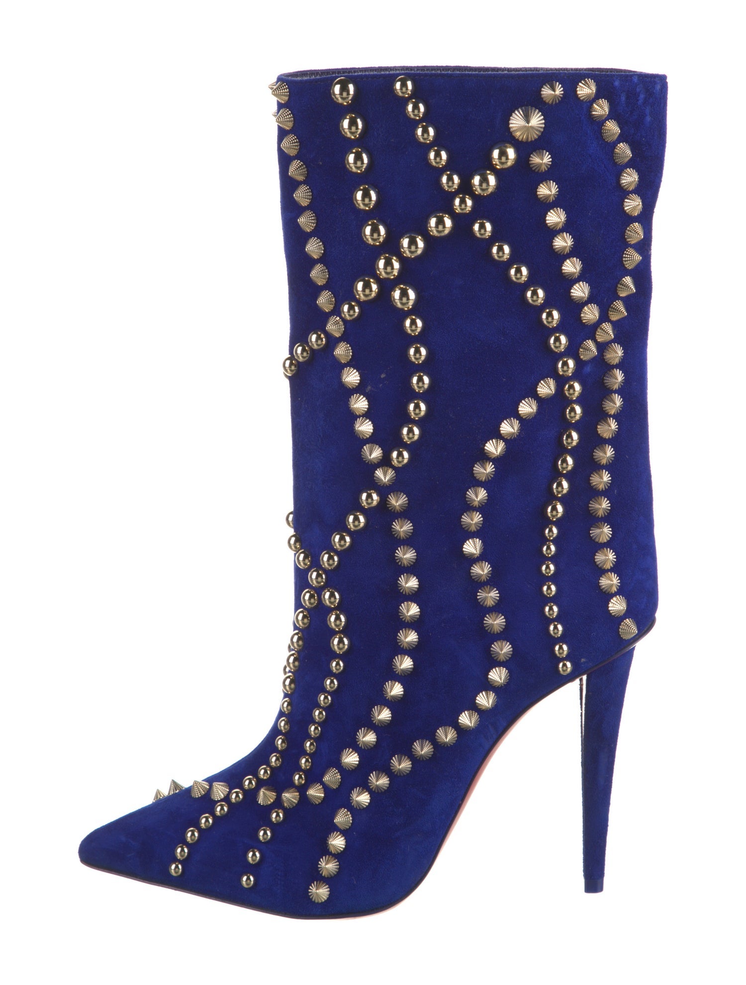Christian Louboutin Suede Studded Accents Boots
