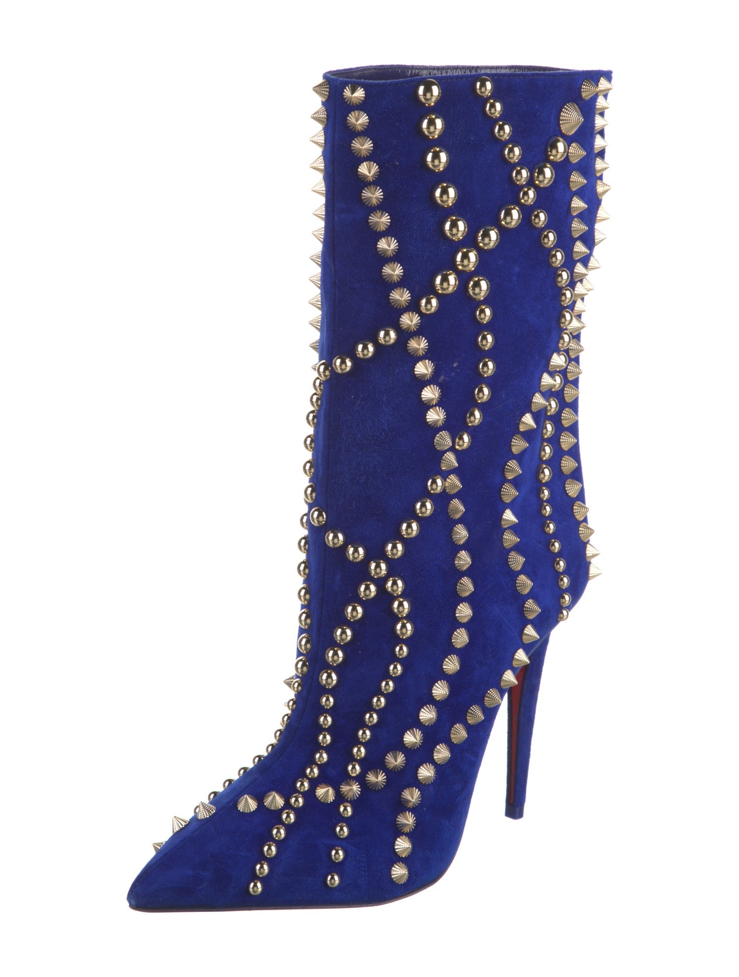 Christian Louboutin Suede Studded Accents Boots