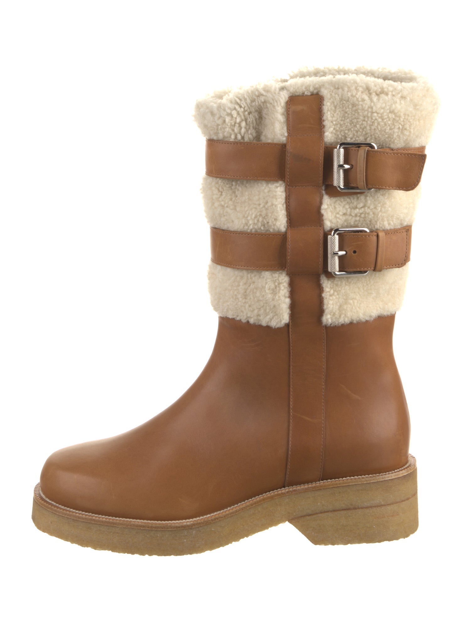 Christian Louboutin Leather Colorblock Pattern Rain Boots