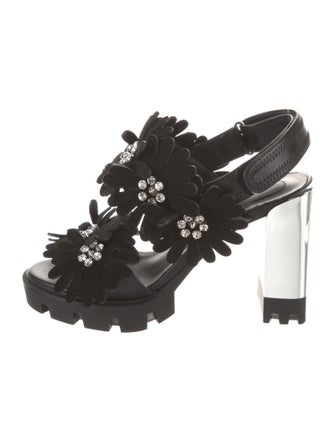 Christian Louboutin Floralou 100MM Spike Accents Slingback Sandals