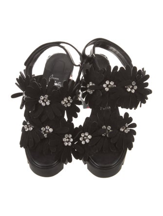 Christian Louboutin Floralou 100MM Spike Accents Slingback Sandals