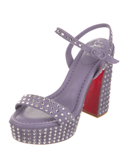 Christian Louboutin Suede Crystal Embellishments Sandals