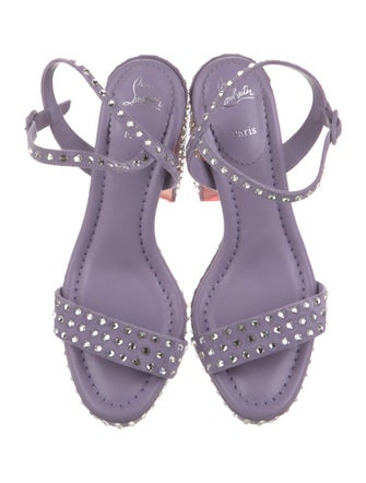 Christian Louboutin Suede Crystal Embellishments Sandals