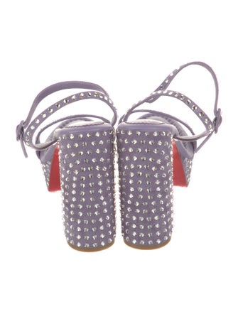 Christian Louboutin Suede Crystal Embellishments Sandals