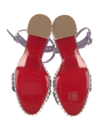 Christian Louboutin Suede Crystal Embellishments Sandals