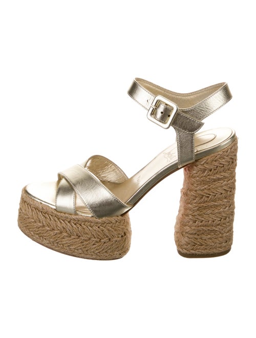 Christian Louboutin Leather Leather Trim Embellishment Espadrilles