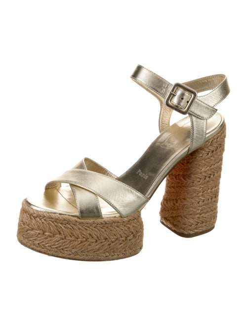 Christian Louboutin Leather Leather Trim Embellishment Espadrilles