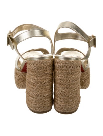 Christian Louboutin Leather Leather Trim Embellishment Espadrilles