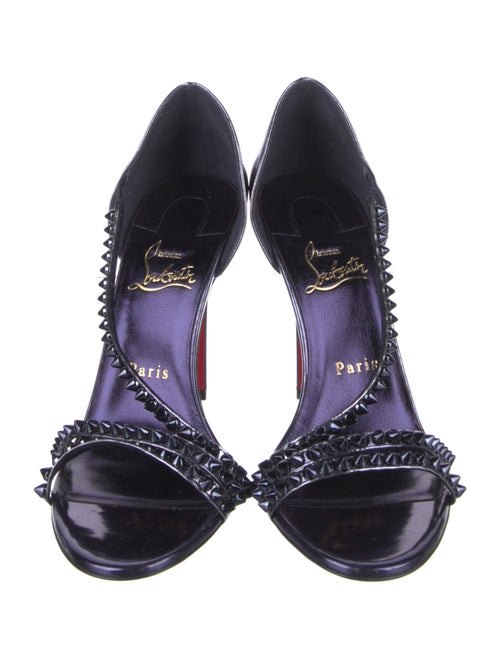 Christian Louboutin Spike Accents Patent Leather Sandals