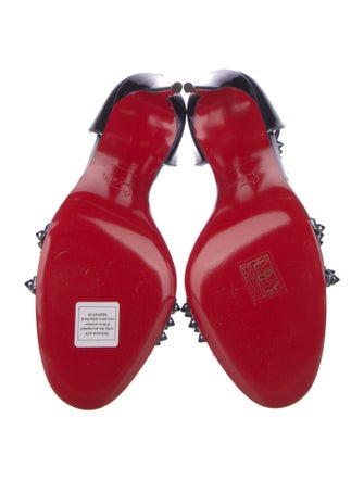 Christian Louboutin Spike Accents Patent Leather Sandals