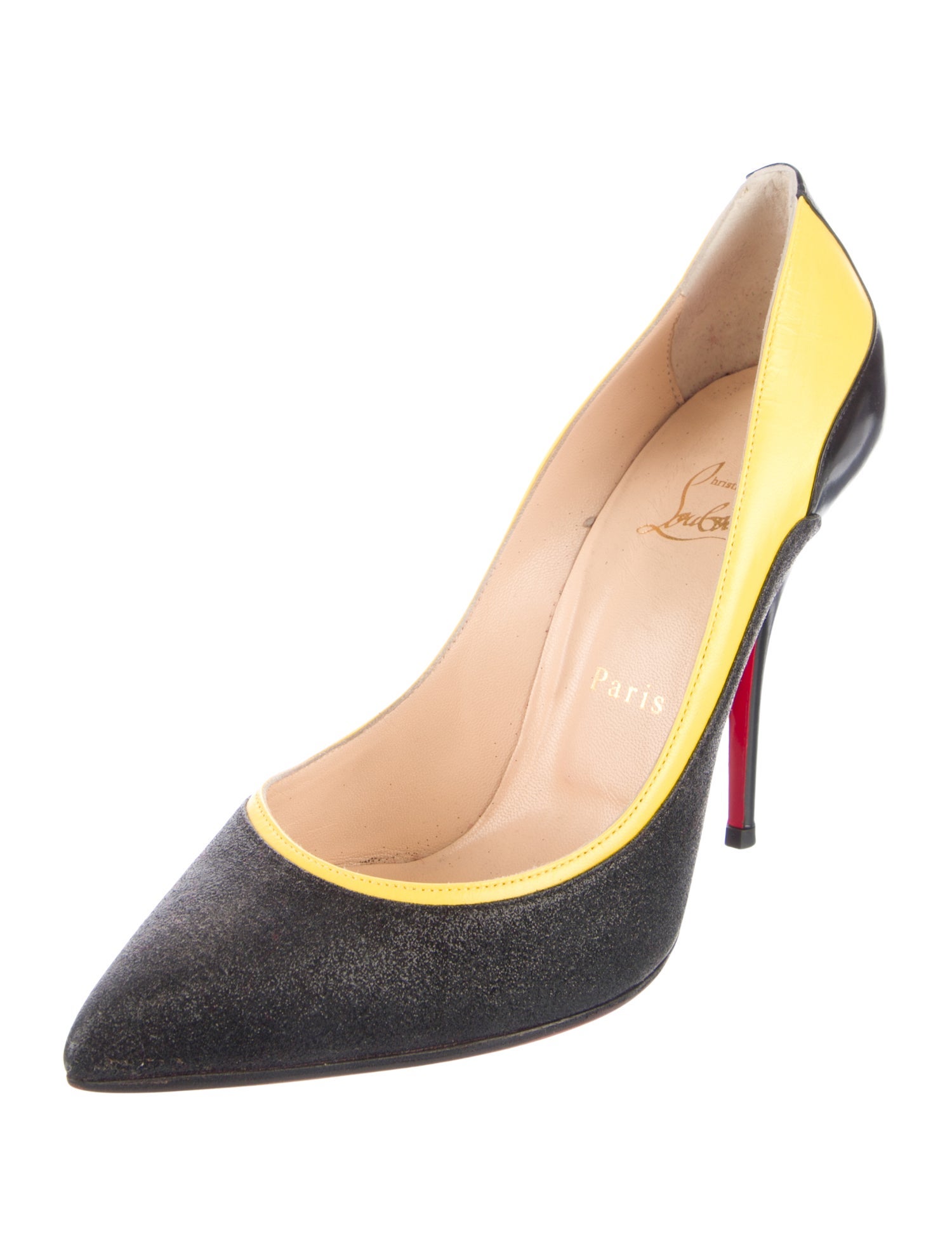 Christian Louboutin Glitter Colorblock Pattern Pumps