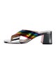 Christian Louboutin Leather Colorblock Pattern Slides
