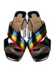 Christian Louboutin Leather Colorblock Pattern Slides
