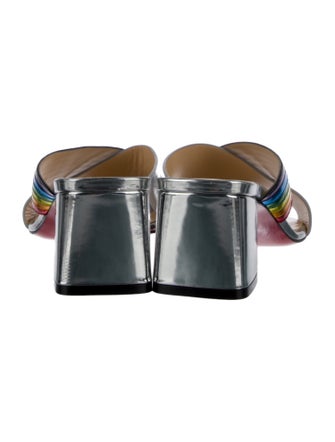 Christian Louboutin Leather Colorblock Pattern Slides