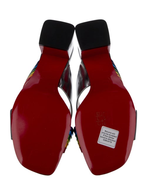 Christian Louboutin Leather Colorblock Pattern Slides