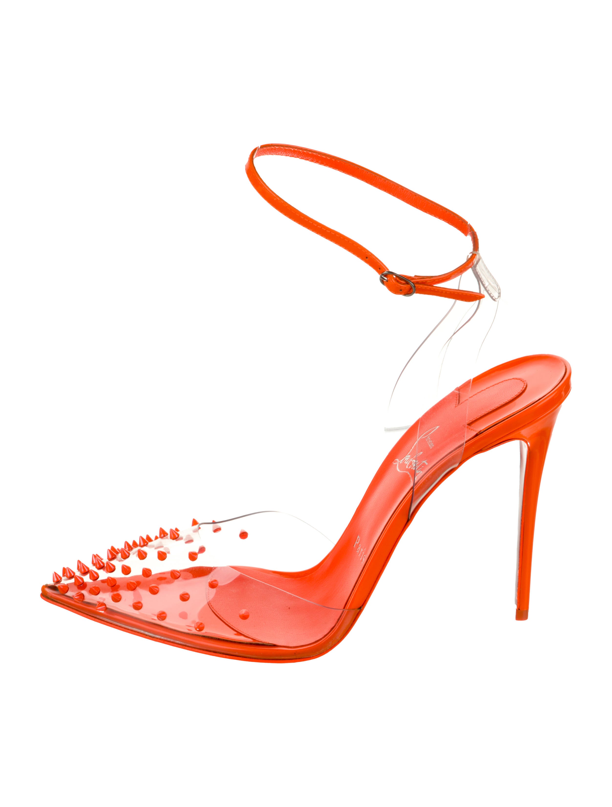 Christian Louboutin PVC Studded Accents Slingback Pumps