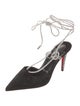 Christian Louboutin Suede Colorblock Pattern T-Strap Pumps