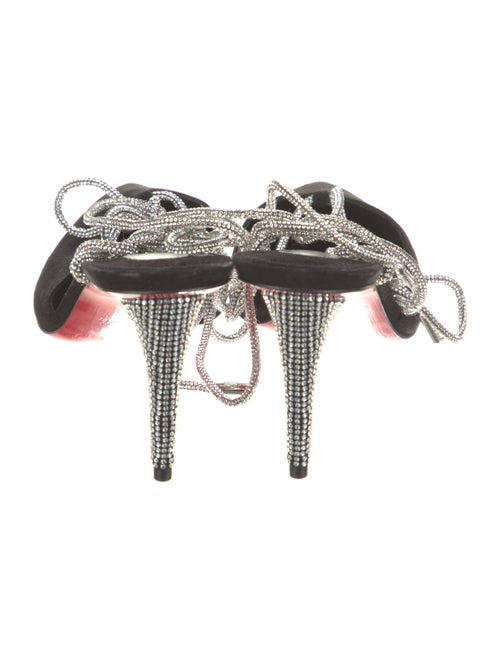 Christian Louboutin Suede Colorblock Pattern T-Strap Pumps