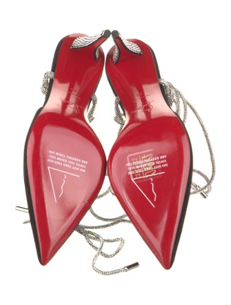 Christian Louboutin Suede Colorblock Pattern T-Strap Pumps