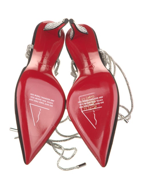 Christian Louboutin Suede Colorblock Pattern T-Strap Pumps