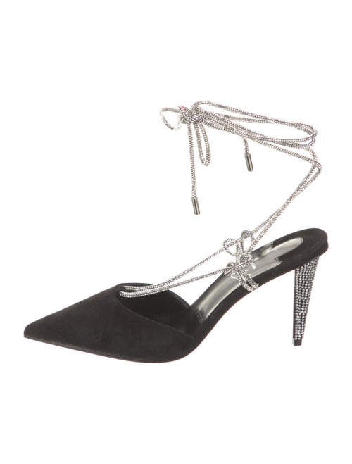 Christian Louboutin Suede Colorblock Pattern T-Strap Pumps