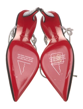 Christian Louboutin Suede Colorblock Pattern T-Strap Pumps