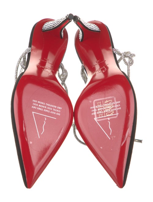 Christian Louboutin Suede Colorblock Pattern T-Strap Pumps