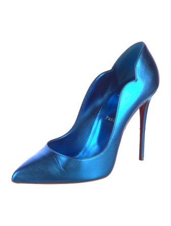 Christian Louboutin Leather Scalloped Accent Pumps