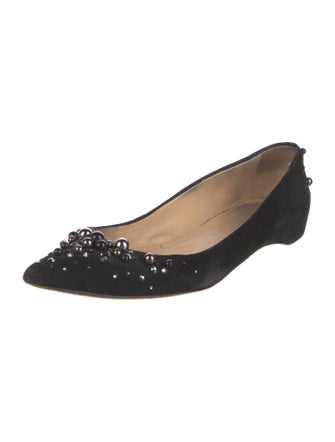 Christian Louboutin Suede Crystal Embellishments Flats