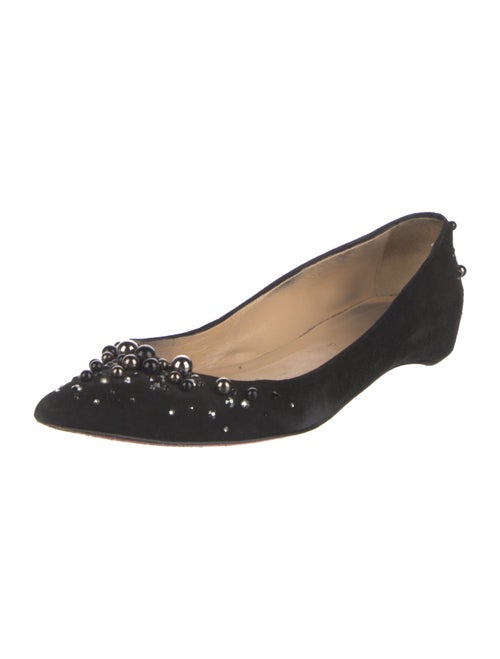 Christian Louboutin Suede Crystal Embellishments Flats