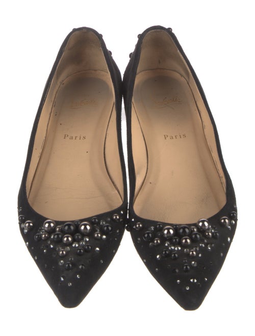 Christian Louboutin Suede Crystal Embellishments Flats