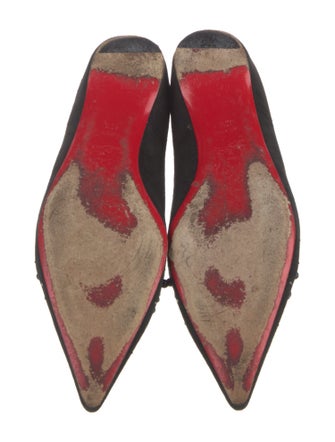 Christian Louboutin Suede Crystal Embellishments Flats