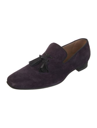 Christian Louboutin Suede Tassel Accents Loafers