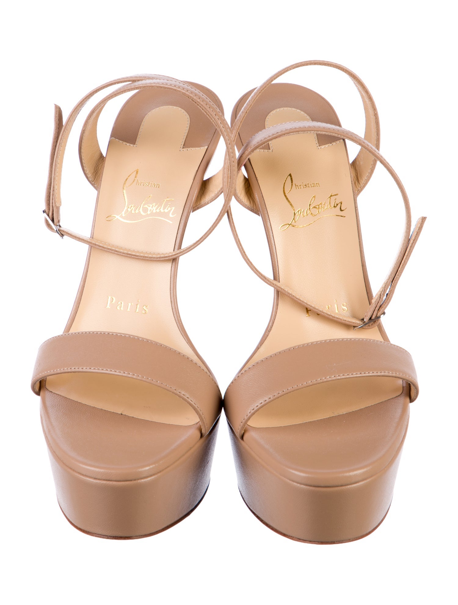 Christian Louboutin Loubi Queen Alta 150 Leather T-Strap Sandals