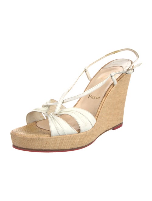 Christian Louboutin Leather Cutout Accent Slingback Sandals