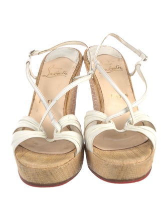 Christian Louboutin Leather Cutout Accent Slingback Sandals