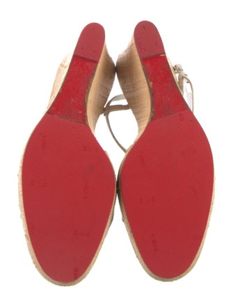 Christian Louboutin Leather Cutout Accent Slingback Sandals