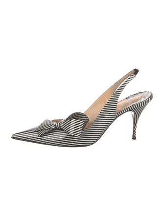 Christian Louboutin Patent Leather Printed Slingback Pumps