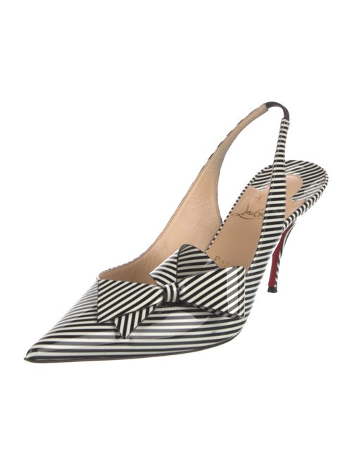 Christian Louboutin Patent Leather Printed Slingback Pumps