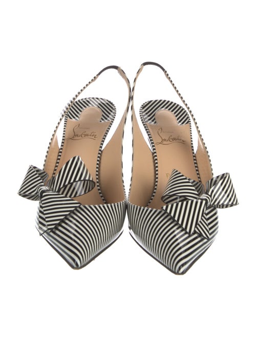 Christian Louboutin Patent Leather Printed Slingback Pumps