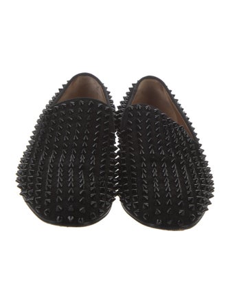 Christian Louboutin Spike Accents Suede Loafers